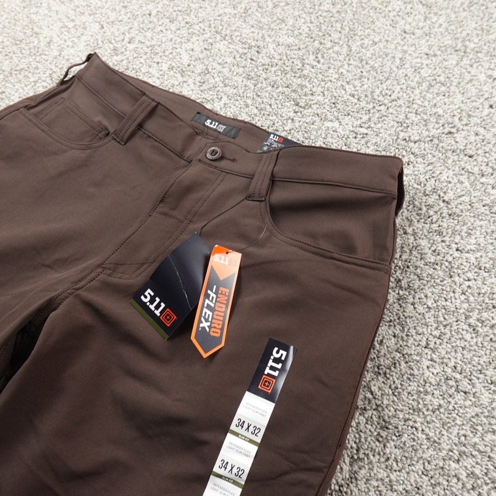 NEW 5.11 Tactical Pants Mens 34X32 Brown Defender Flex Slim Work Outdoor Stretch